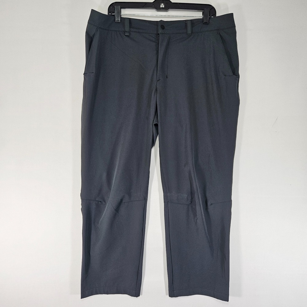 The North Face Men's Polyester Gray Pants Flat Front Hiking Size 36x26 SHORT